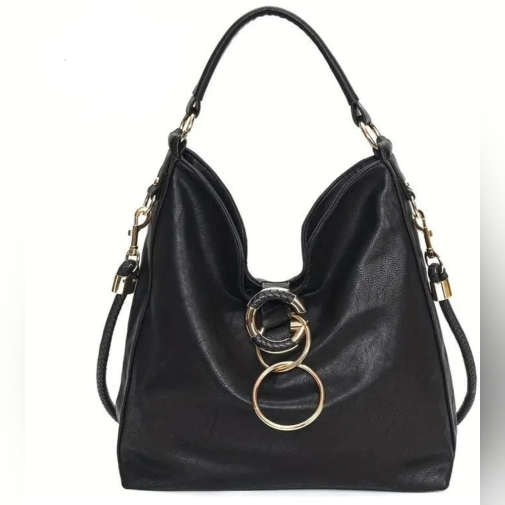 New Black Vegan Leather "G" Women's Bag - Picture 2 of 2